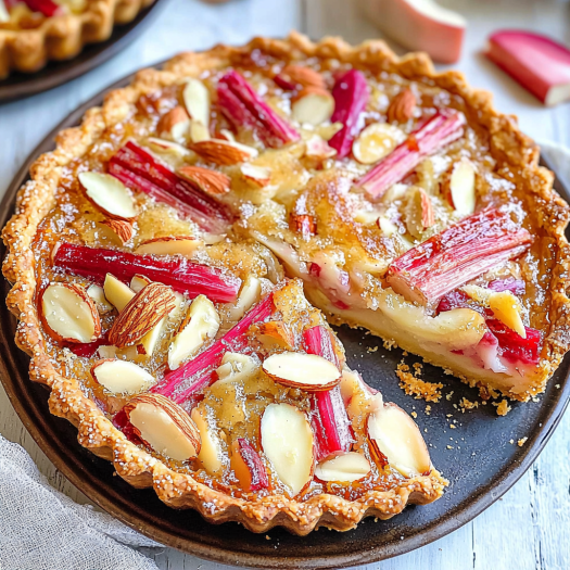 Rhubarb Almond Frangipane Tart