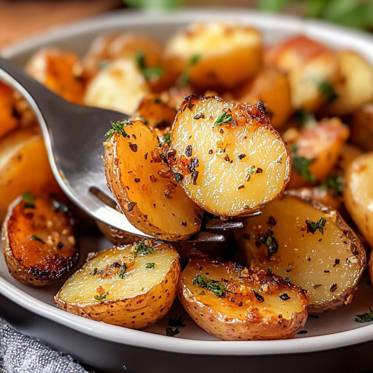 Crispy Garlic Herb Roasted Baby Potatoes