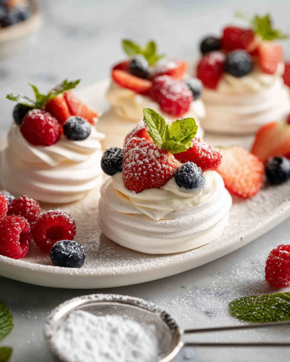 Mini Berry Pavlovas