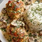 Creamy Mushroom Chicken with Herb Rice