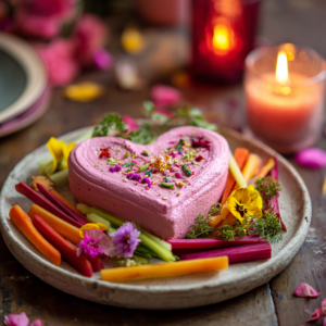 Pink Hummus Heart Platter: Modern Love Sharing Recipe