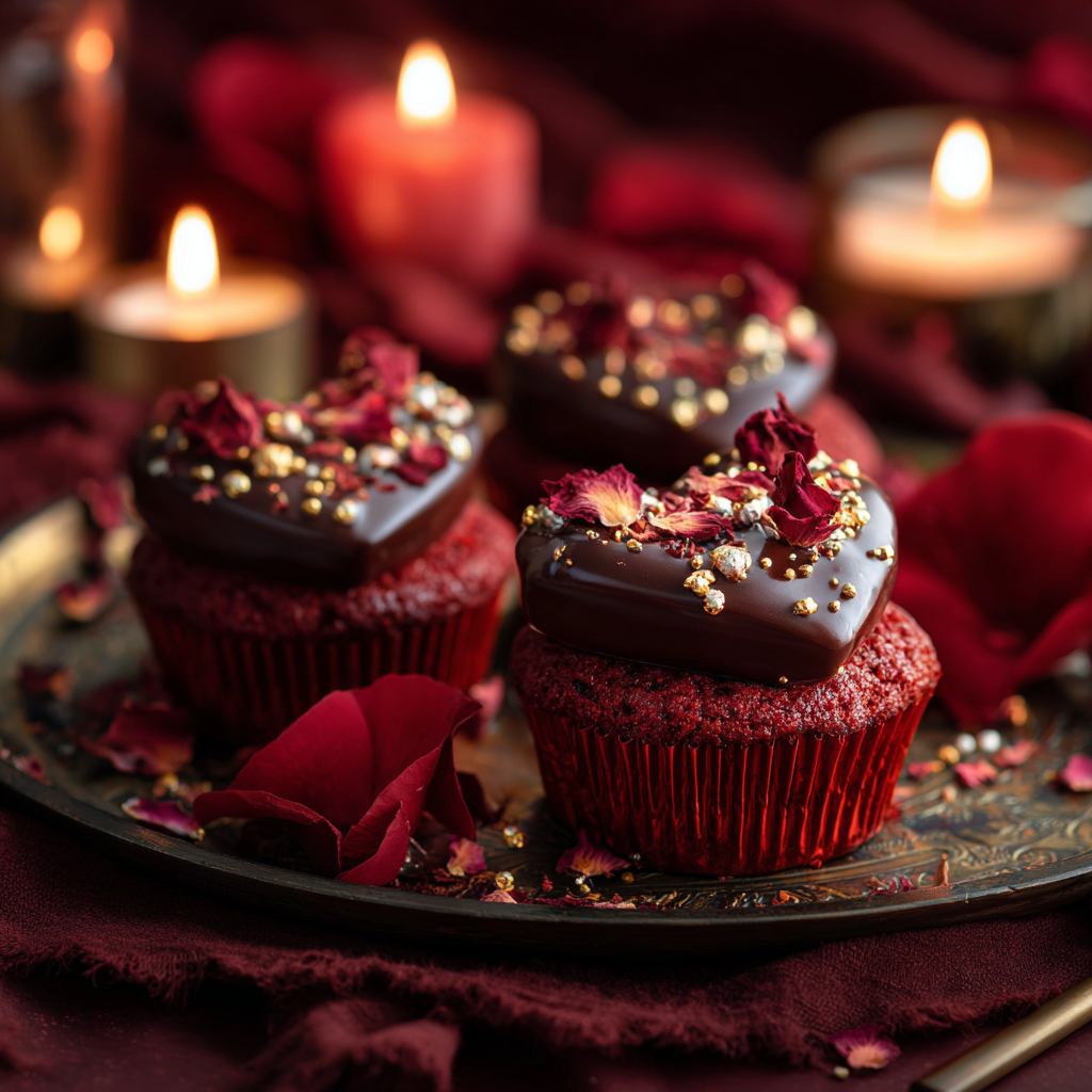 Chocolate Red Velvet Heart Cupcakes: Passionate Romance Recipe 2 Chocolate Red Velvet Heart Cupcakes: Passionate Romance Recipe - Recipe Image