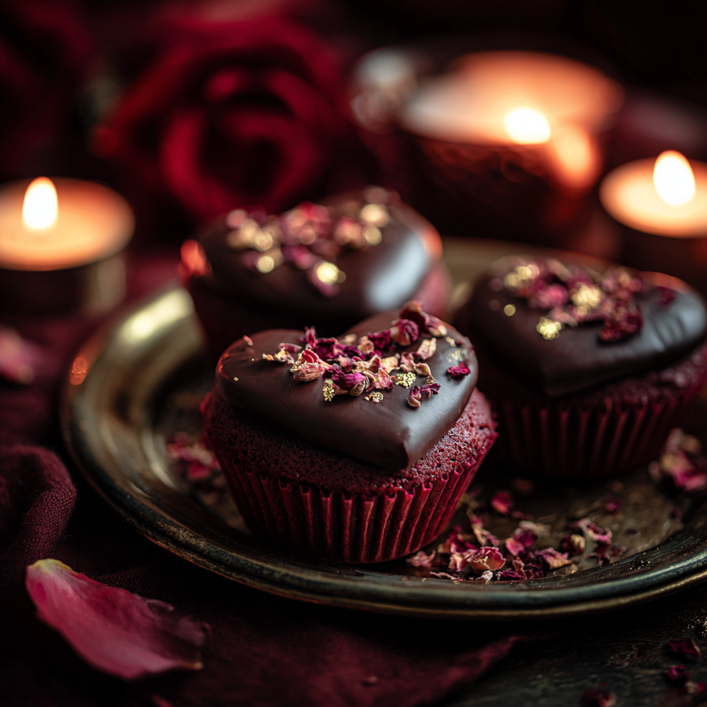 Chocolate Red Velvet Heart Cupcakes: Passionate Romance Recipe 3 Chocolate Red Velvet Heart Cupcakes: Passionate Romance Recipe - Recipe Image