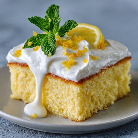 Lemon Tres Leches Cake: Bright Yellow Citrus Freshness Recipe - Recipe Image