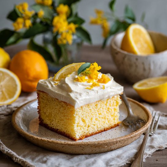 Lemon Tres Leches Cake: Bright Yellow Citrus Freshness Recipe - Recipe Image