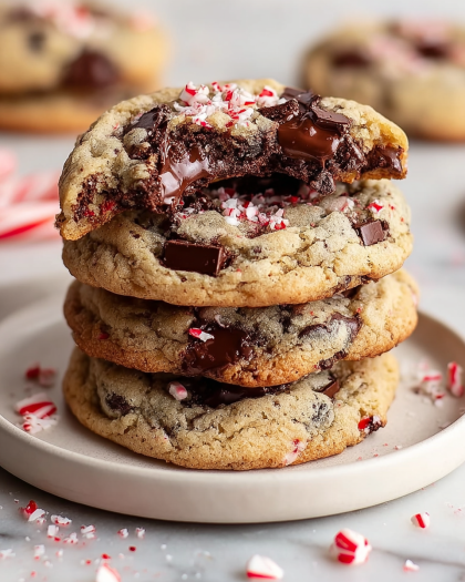Peppermint Chocolate Chunk Cookies