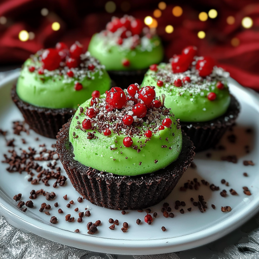 Mint Chocolate Cheesecake Cups with Holiday Flair