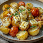 Roasted Baby Potatoes with Cherry Tomatoes and Herbed Feta Cheese