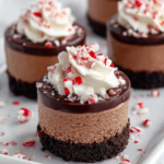 Mini Peppermint Chocolate Cheesecakes