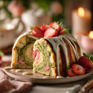 Matcha Strawberry Marble Cake Recipe