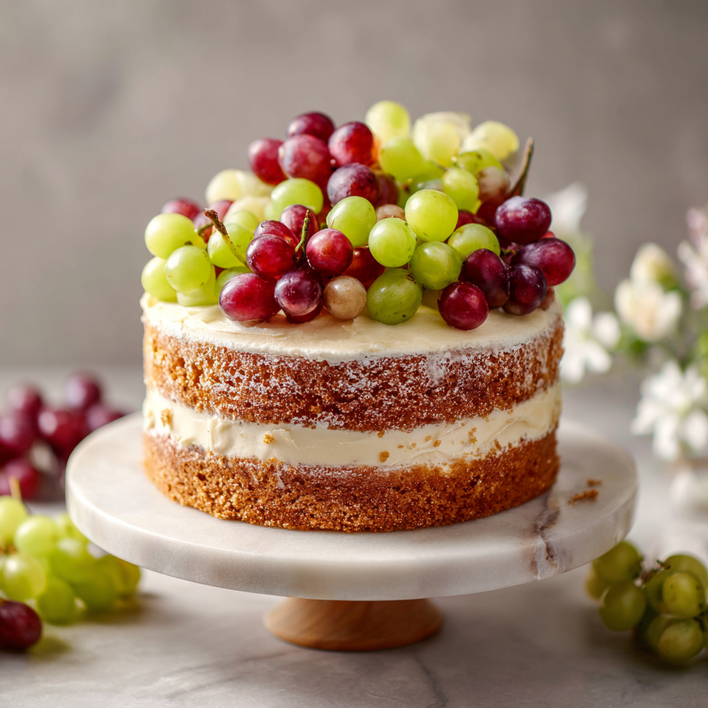 Grapes & Cream Cake Recipe