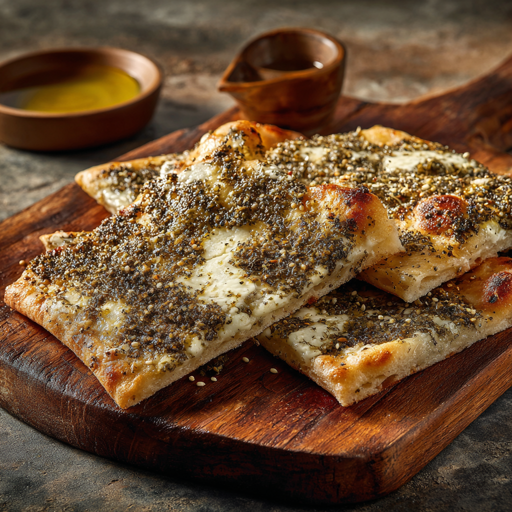 Zaatar Cheese Flatbread Recipe