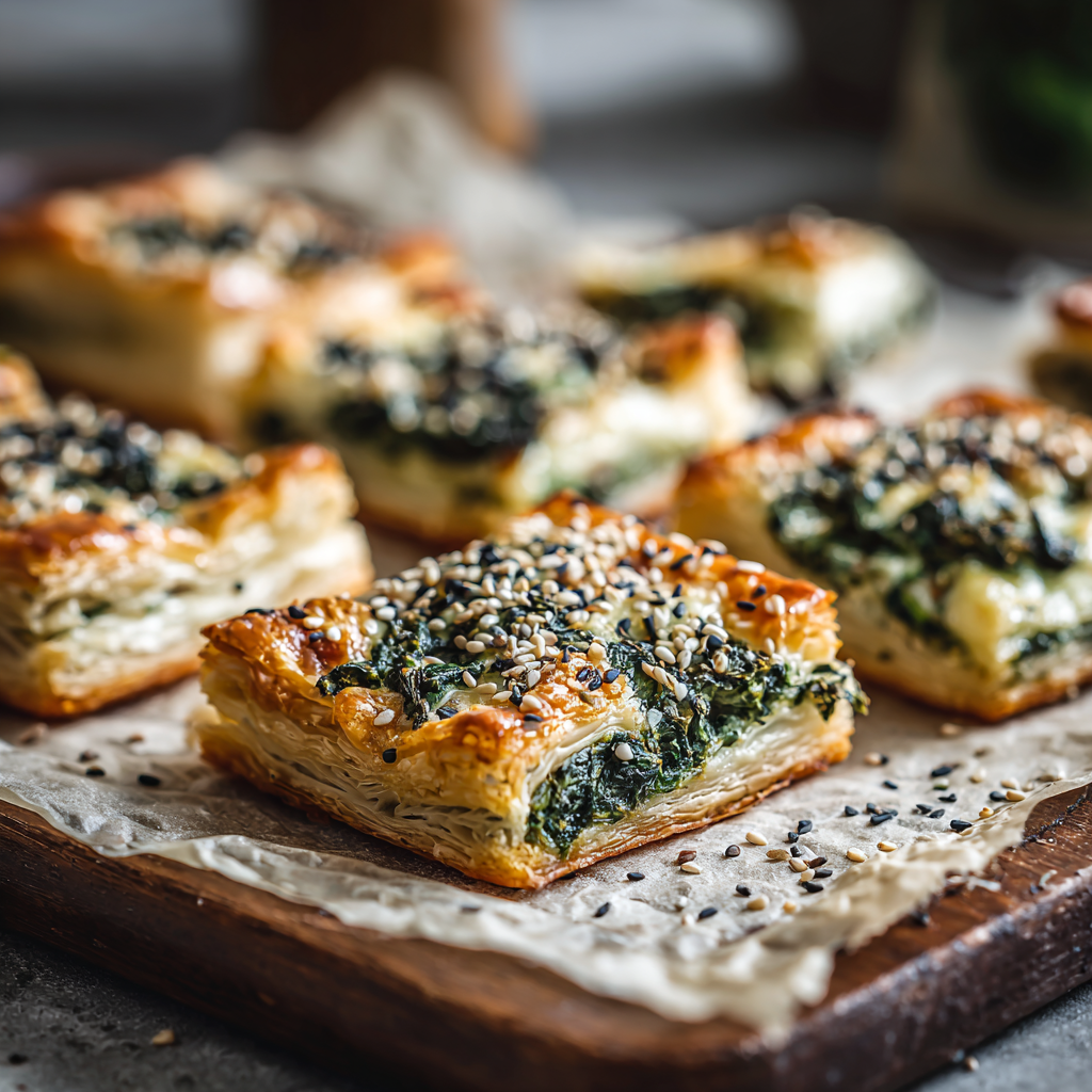 Spinach & Cheese Puff Pastry Bites Recipe