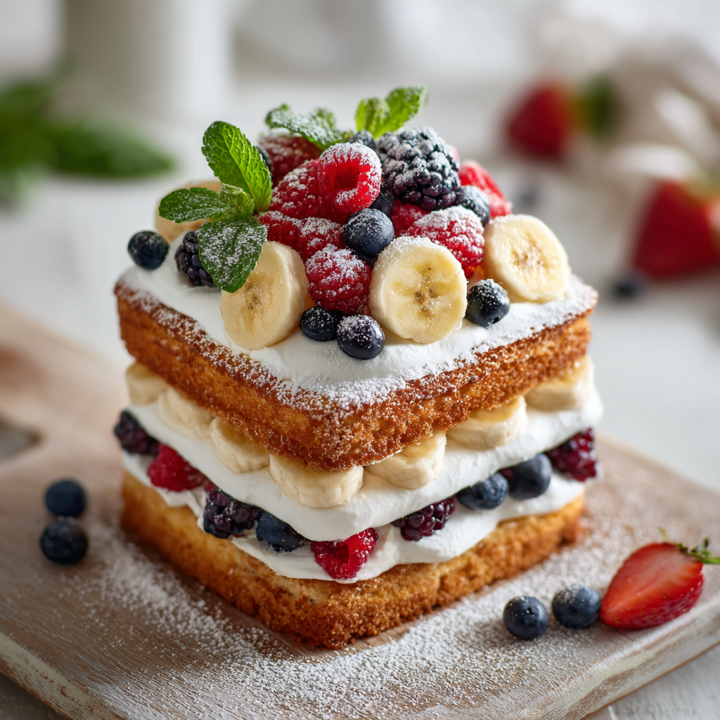 Banana Berry Naked Cake Recipe