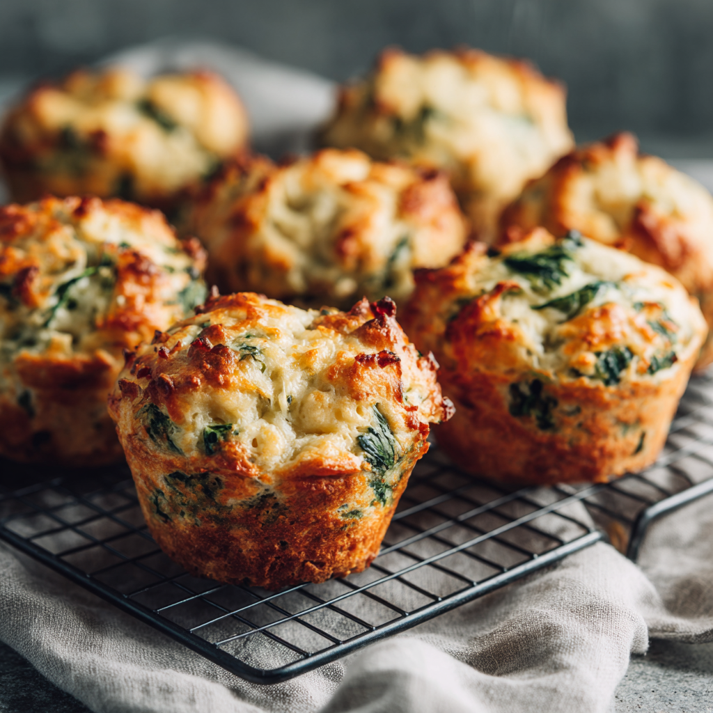 Cheesy Spinach Muffins Recipe