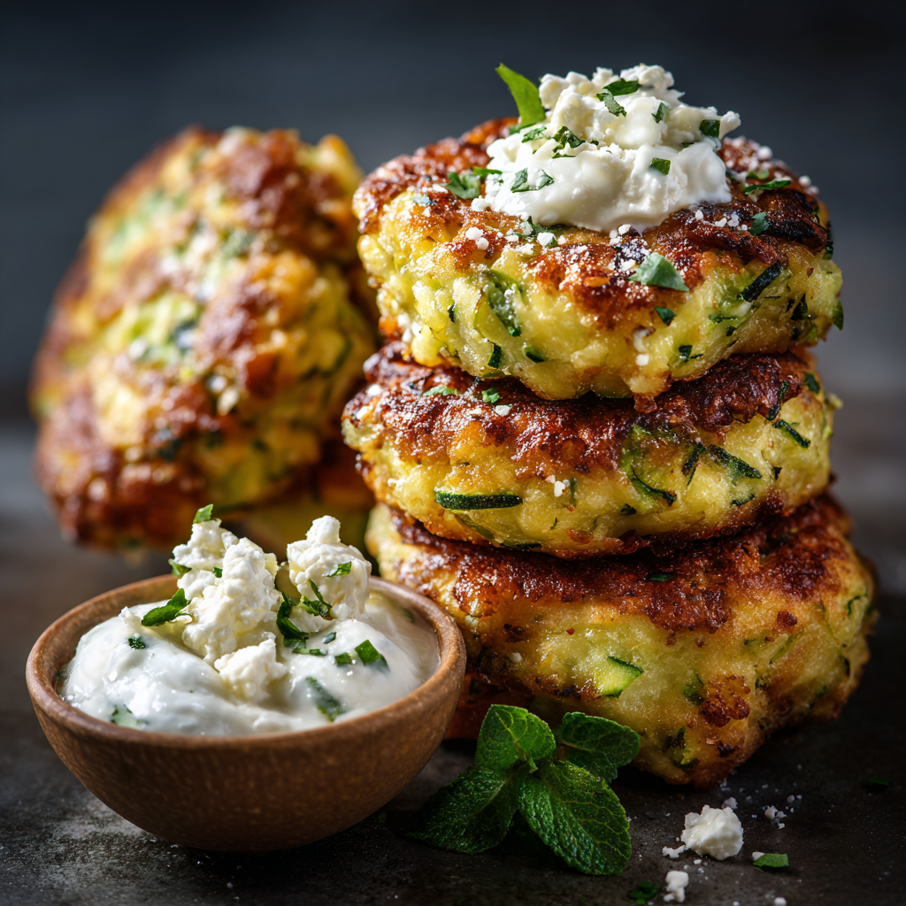 Zucchini & Feta Fritters Recipe