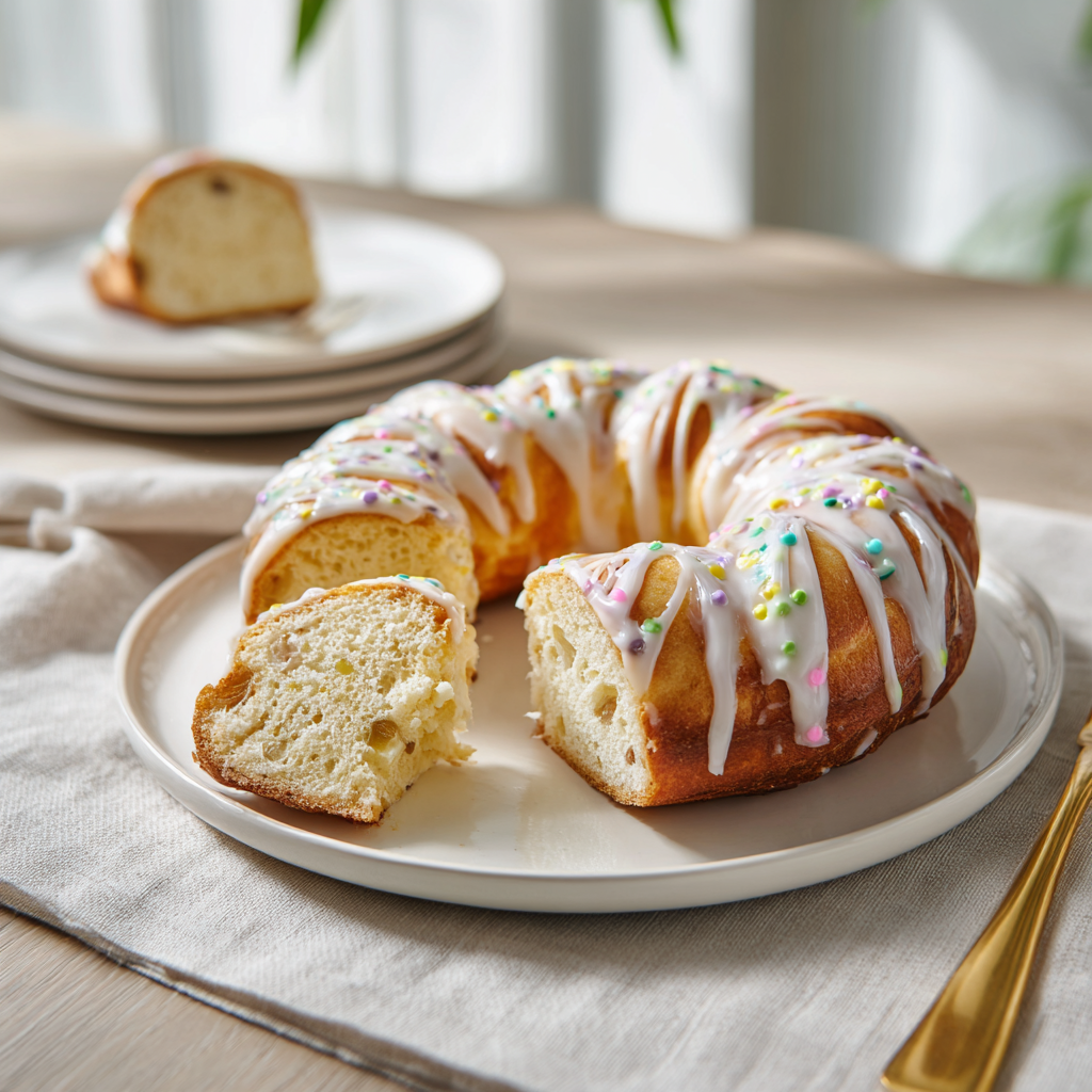Lighter King Cake (Reduced Sugar Version) Recipe