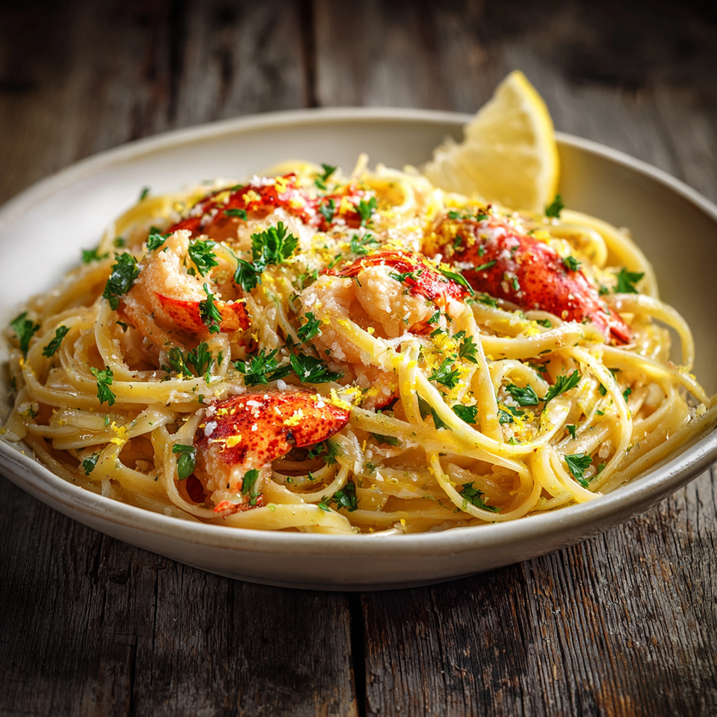 Lobster Garlic Butter Linguine Recipe