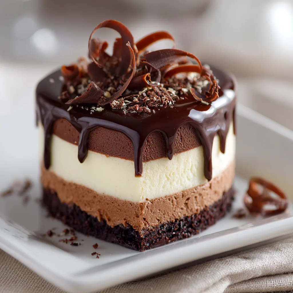 Triple Chocolate Mousse Cake Recipe