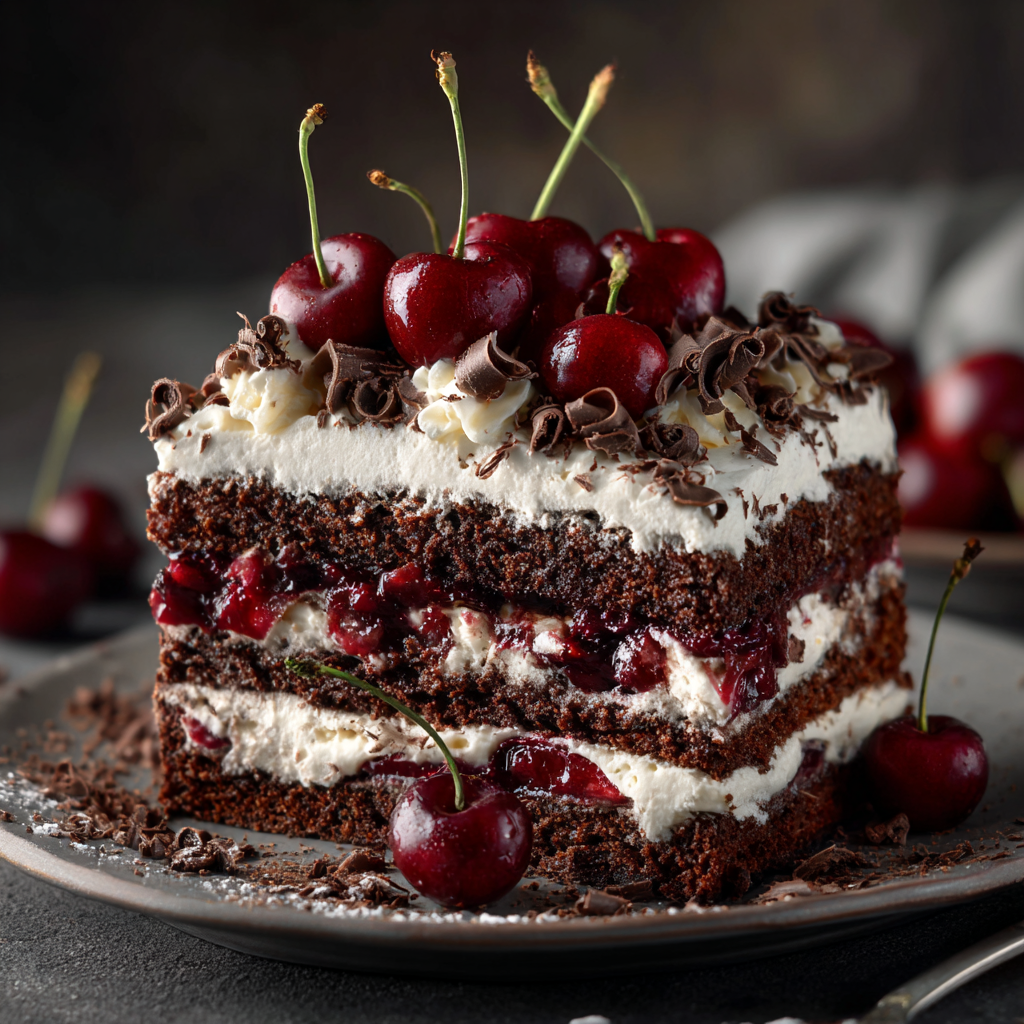 Chocolate Cherry Black Forest Cake Recipe