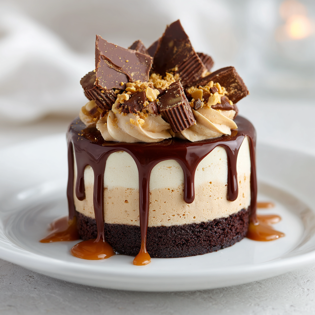 Chocolate Peanut Butter Mousse Cake Recipe