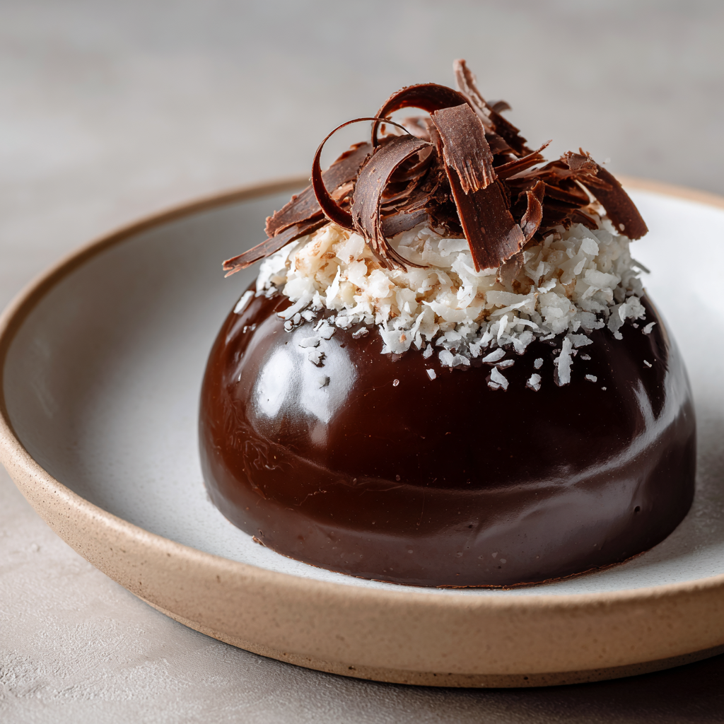 Chocolate Coconut Mousse Dome Cake Recipe