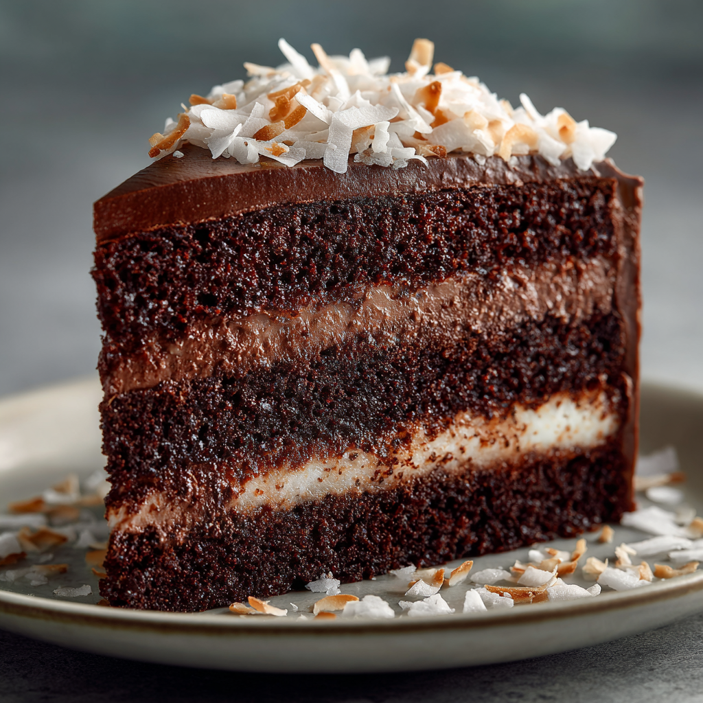Chocolate Coconut Velvet Cake Recipe
