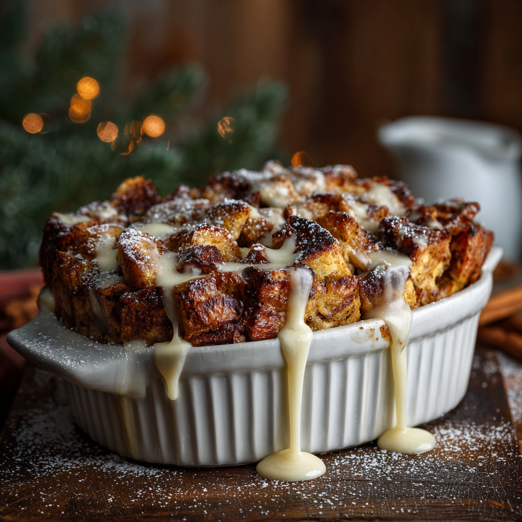Pour the bread mixture into the prepared baking dish, spreading it evenly Recipe - Recipe Image