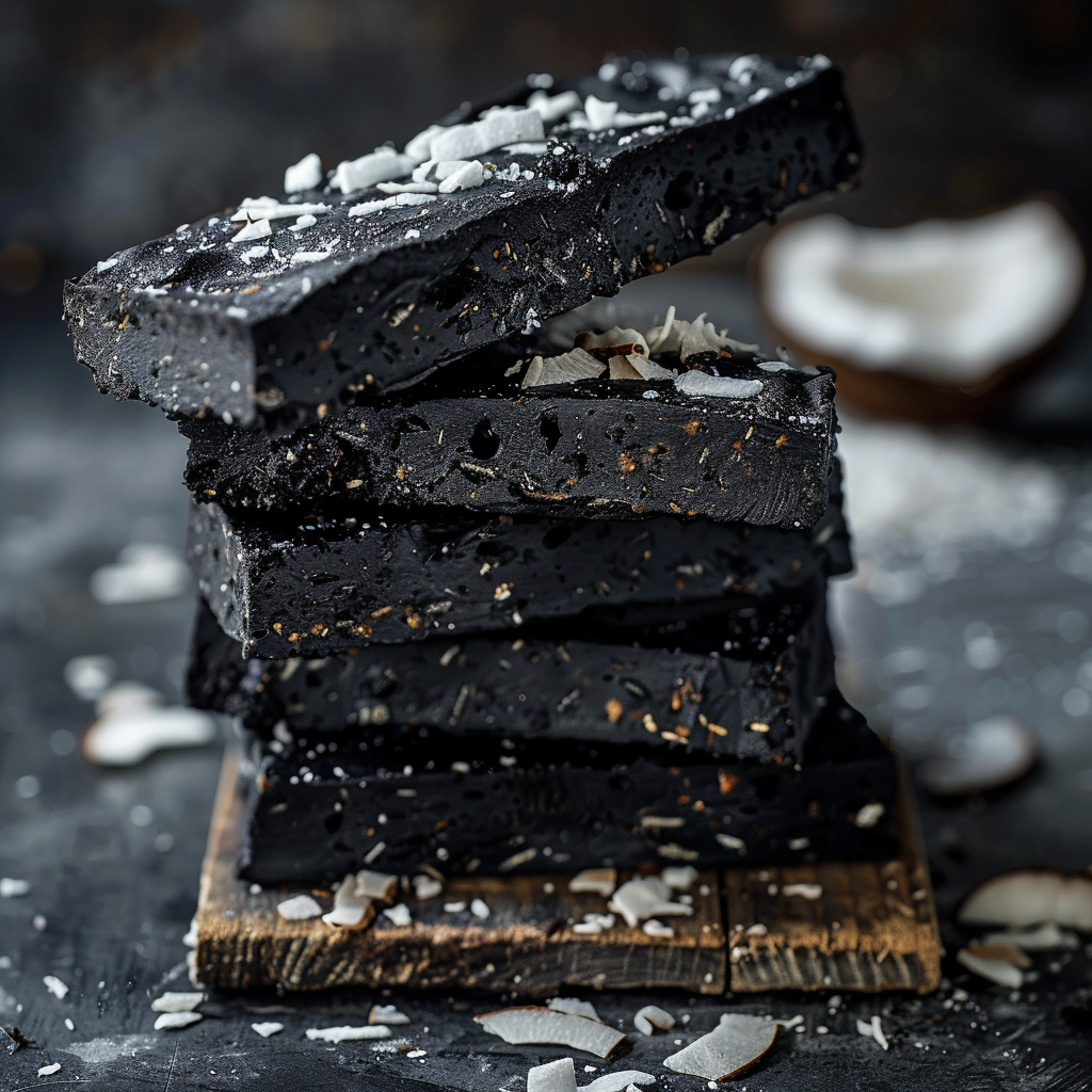 Charcoal Coconut Energy Bars: Jet Black Power Recipe - Recipe Image