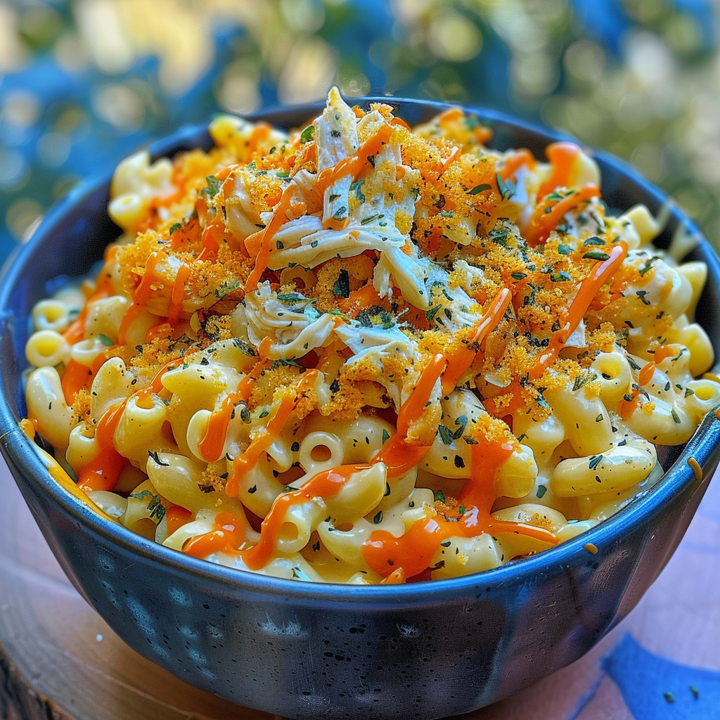 TikTok Viral Slow Cooker Buffalo Chicken Mac and Cheese Recipe - Recipe Image