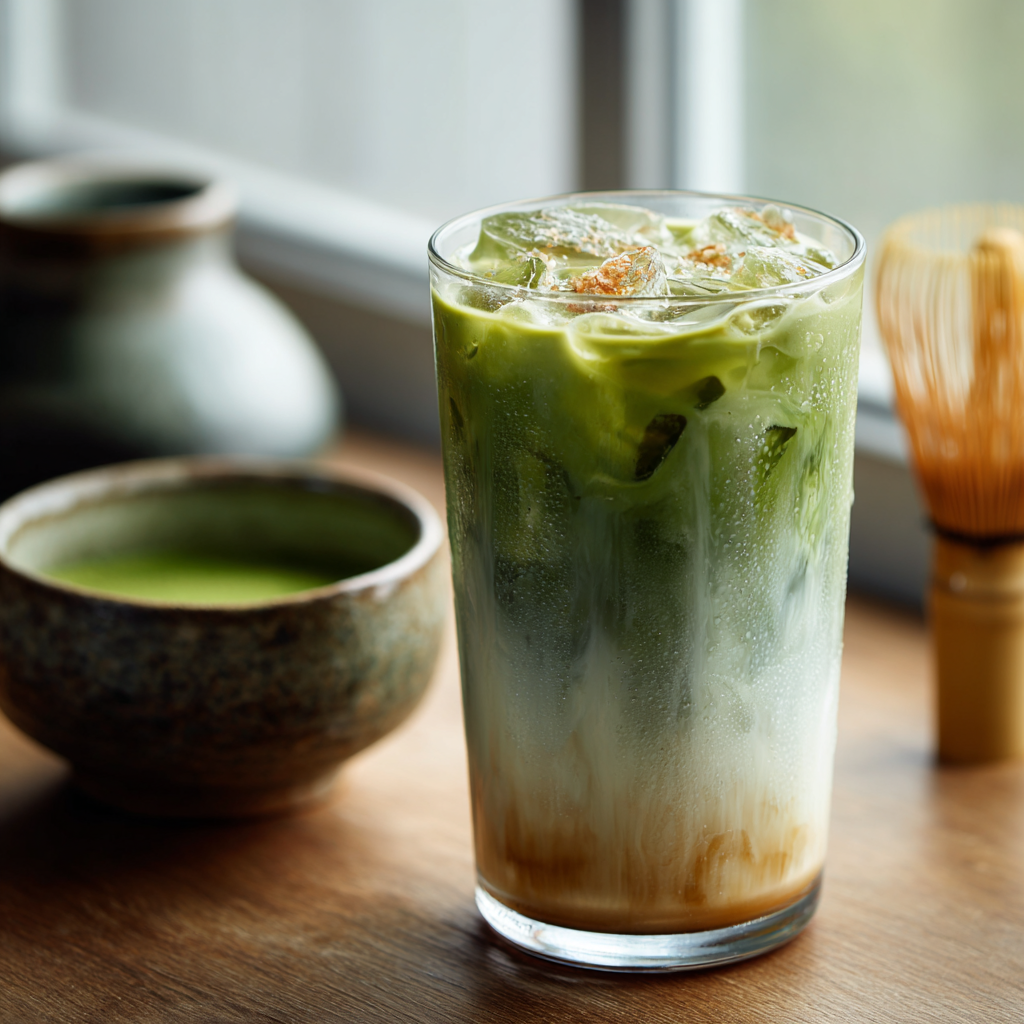 Salted Maple Matcha Latte (Iced) Recipe - Recipe Image