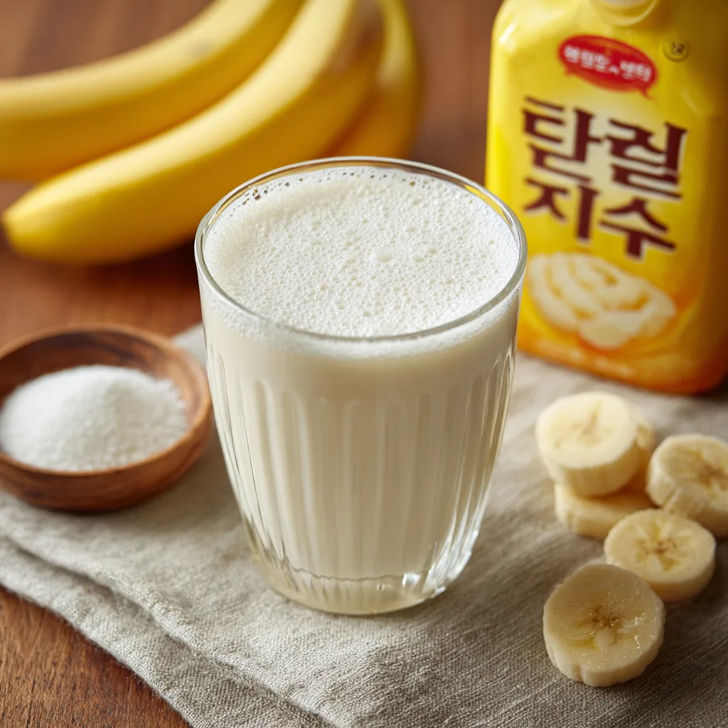 Korean Banana Milk white sugar Recipe