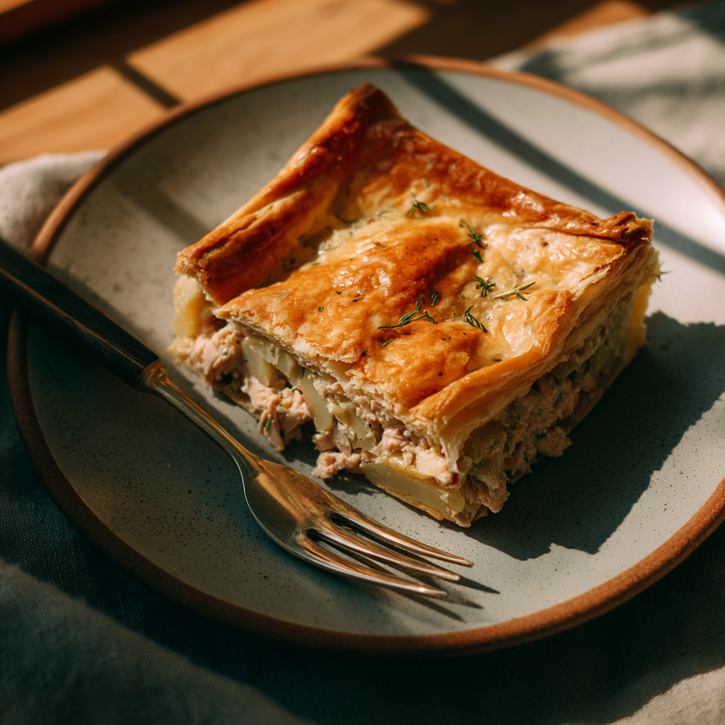 Tuna & Potato Savory Pie Recipe - Recipe Image