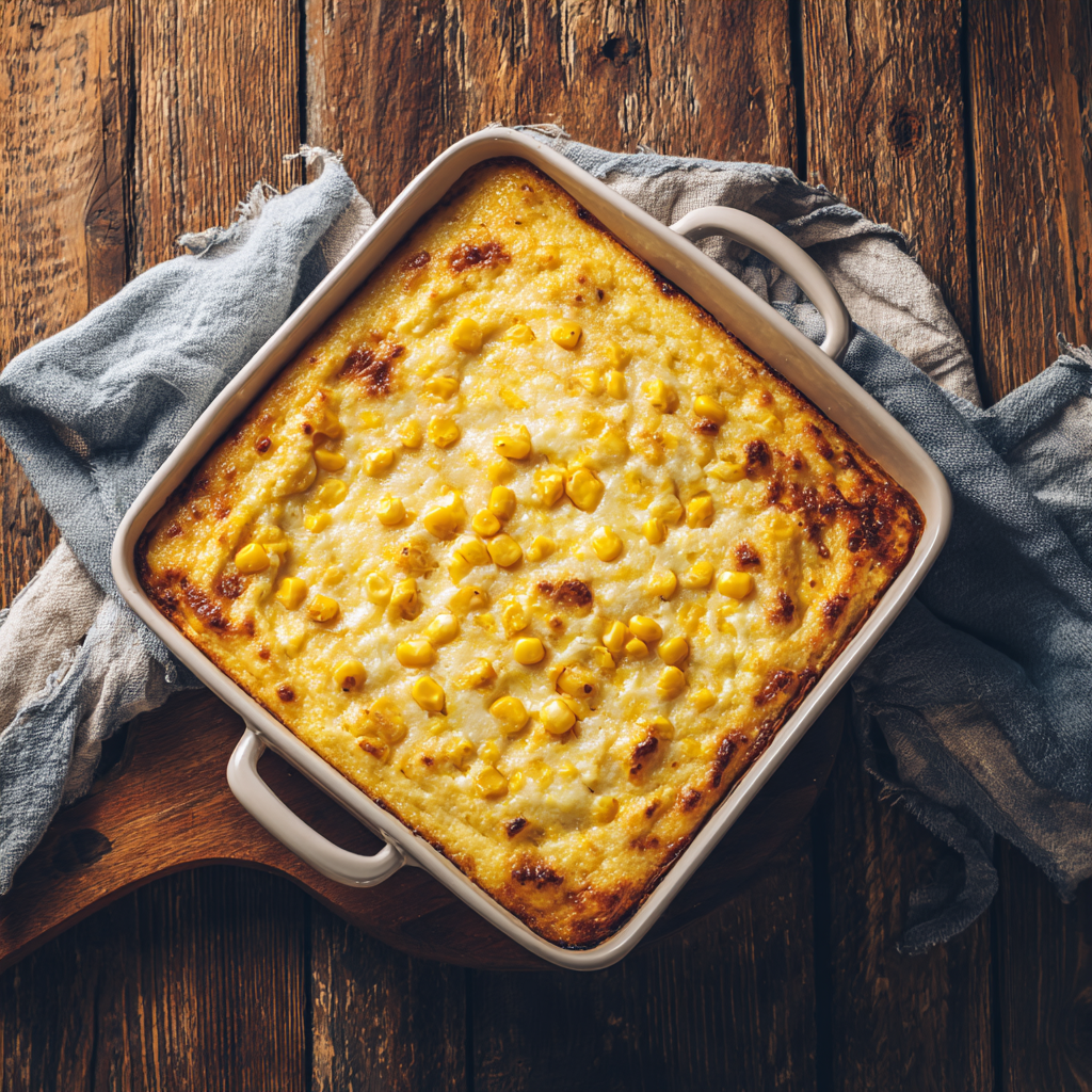 Cheese & Corn Savory Casserole Recipe 2 Cheese & Corn Savory Casserole Recipe - Recipe Image