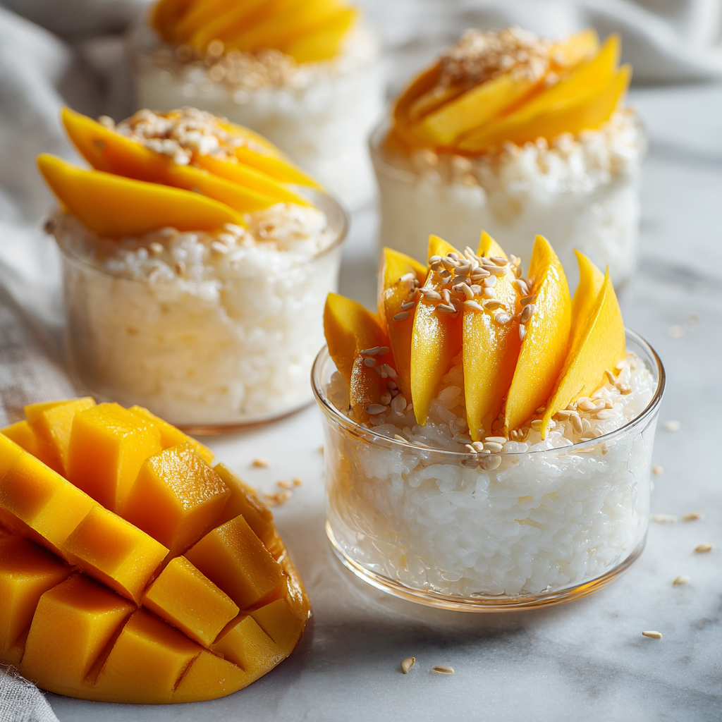 Mango Sticky Rice Dessert Cups Recipe 2 Mango Sticky Rice Dessert Cups Recipe - Recipe Image