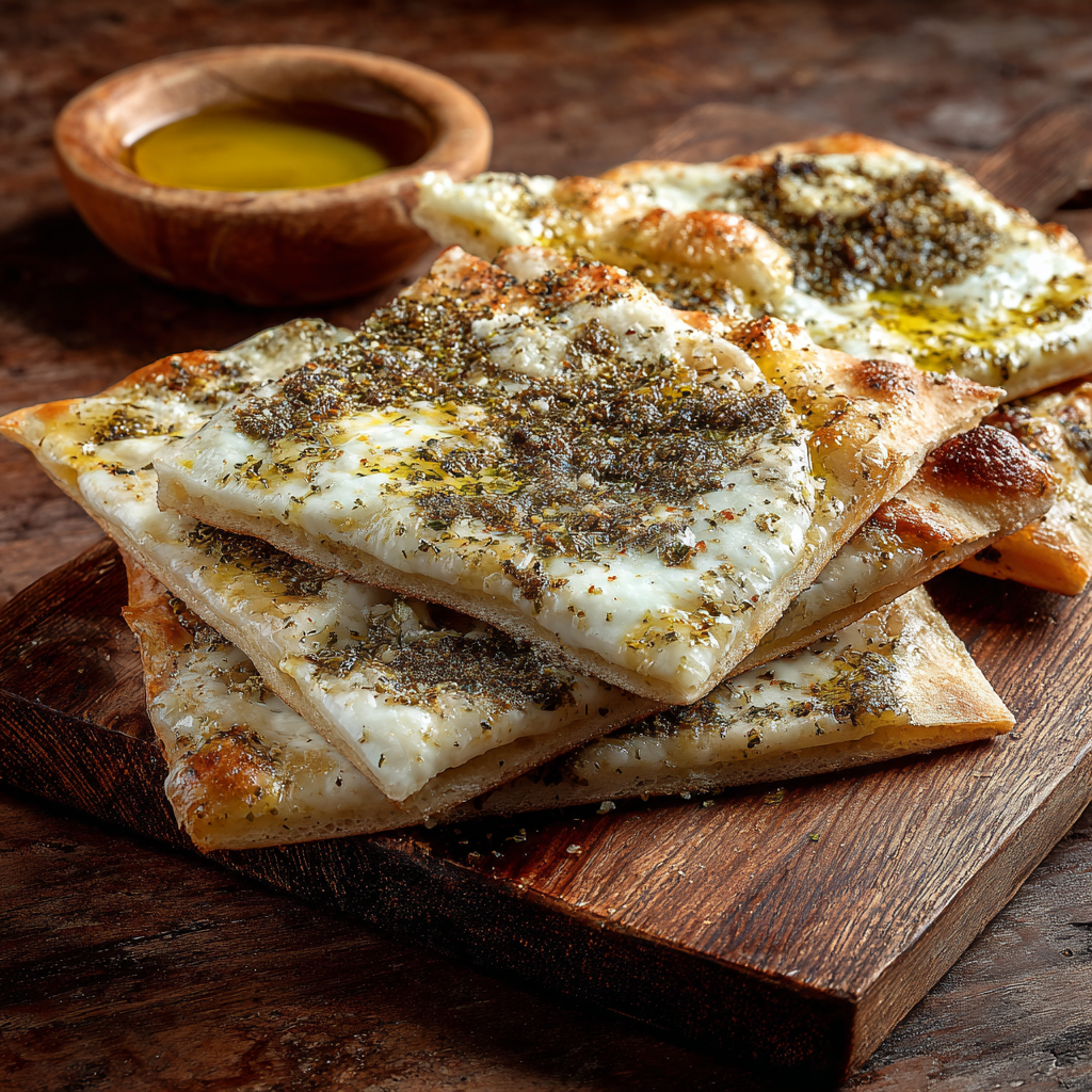 Zaatar Cheese Flatbread Recipe 2 Zaatar Cheese Flatbread Recipe - Recipe Image