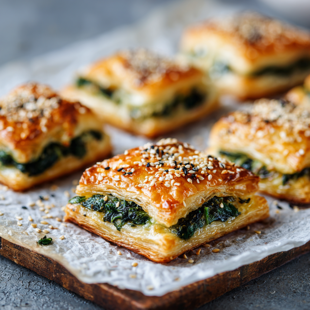 Spinach & Cheese Puff Pastry Bites Recipe - Recipe Image