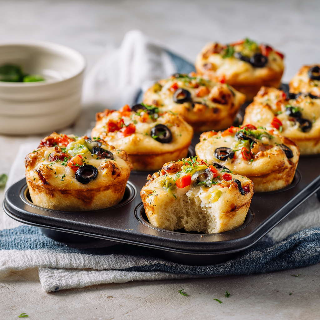 Savory Muffin Pizza Cups Recipe - Recipe Image