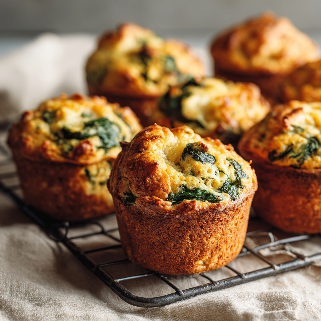 Cheesy Spinach Muffins Recipe 2 Cheesy Spinach Muffins Recipe - Recipe Image