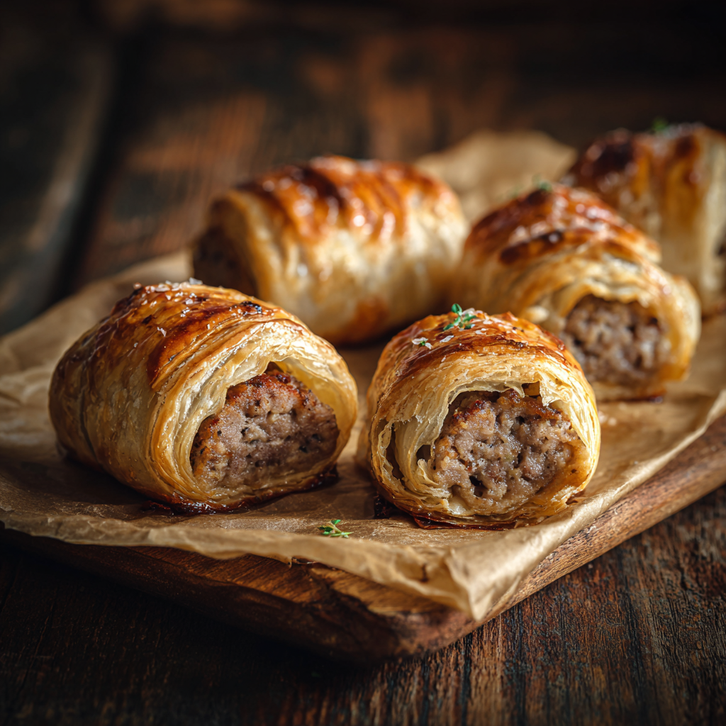 Mini Sausage Puff Pastry Bites Recipe 2 Mini Sausage Puff Pastry Bites Recipe - Recipe Image