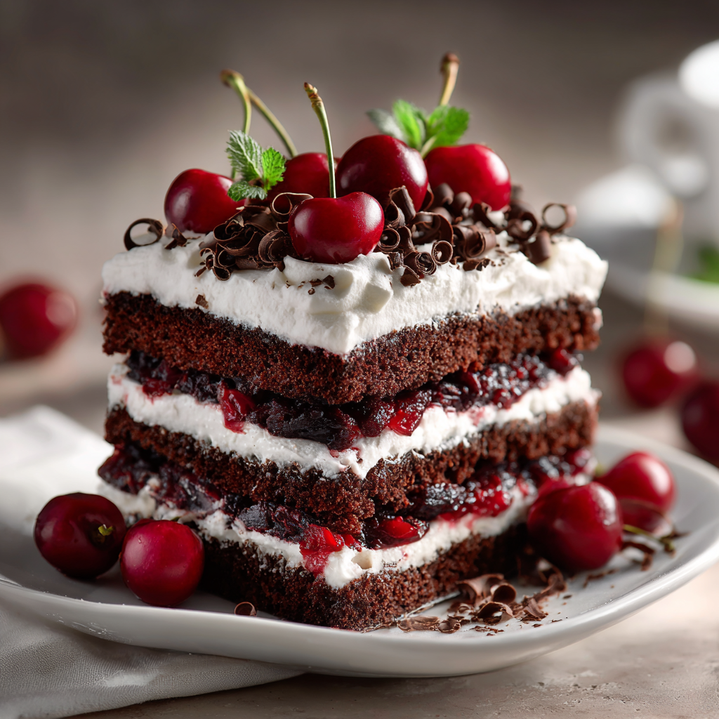 Chocolate Cherry Black Forest Cake Recipe 2 Chocolate Cherry Black Forest Cake Recipe - Recipe Image
