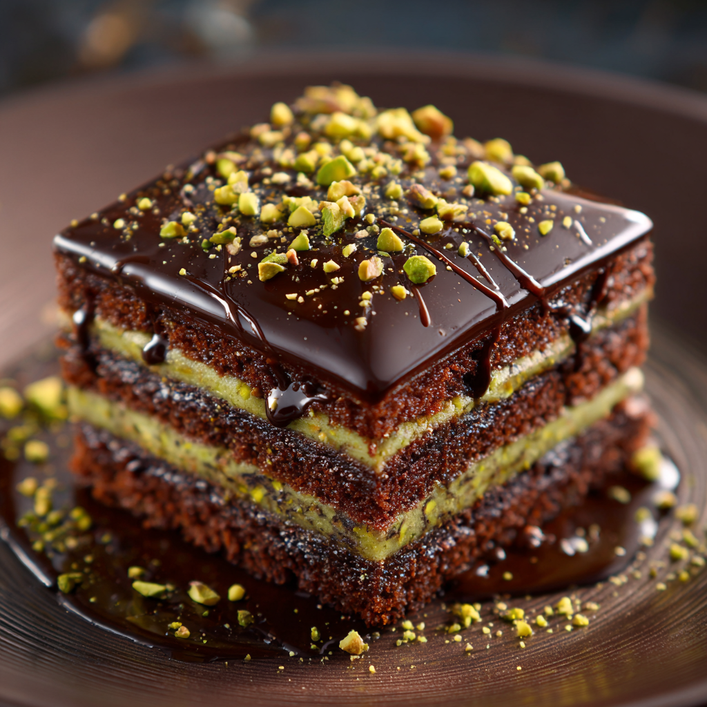 Chocolate Pistachio Velvet Cake Recipe 2 Chocolate Pistachio Velvet Cake Recipe - Recipe Image