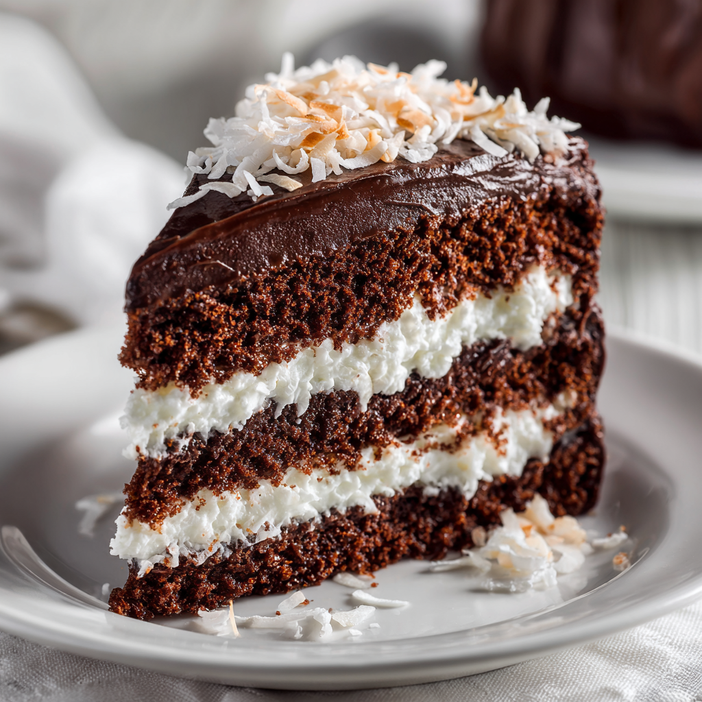 Chocolate Coconut Velvet Cake Recipe - Recipe Image