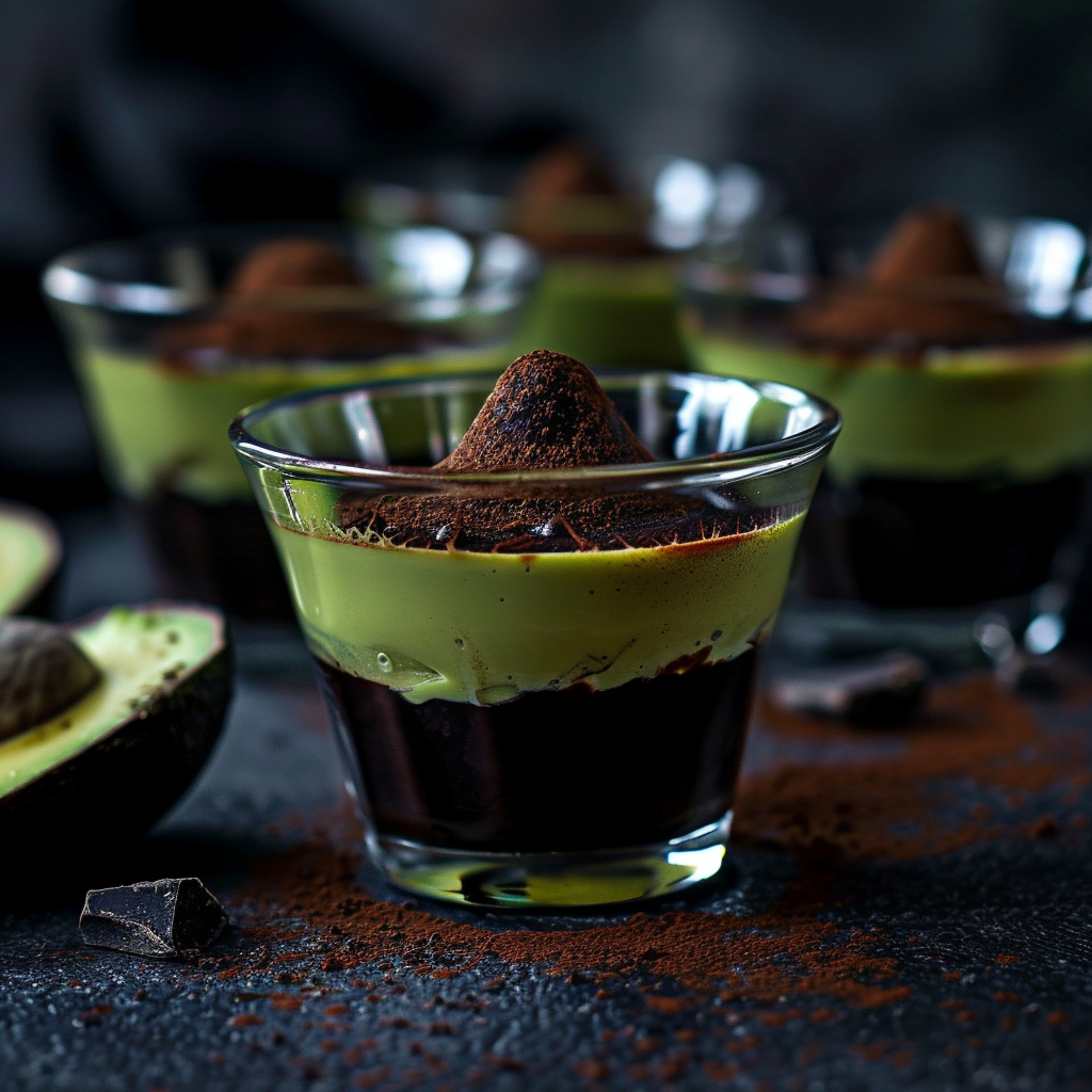 Black Cocoa Avocado Cream Cups: Midnight Indulgence Recipe - Recipe Image
