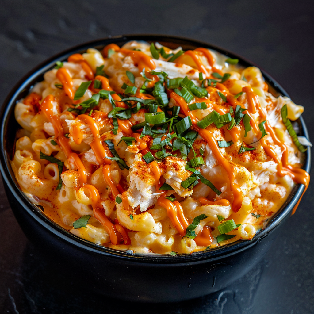 TikTok Viral Slow Cooker Buffalo Chicken Mac and Cheese Recipe - Recipe Image