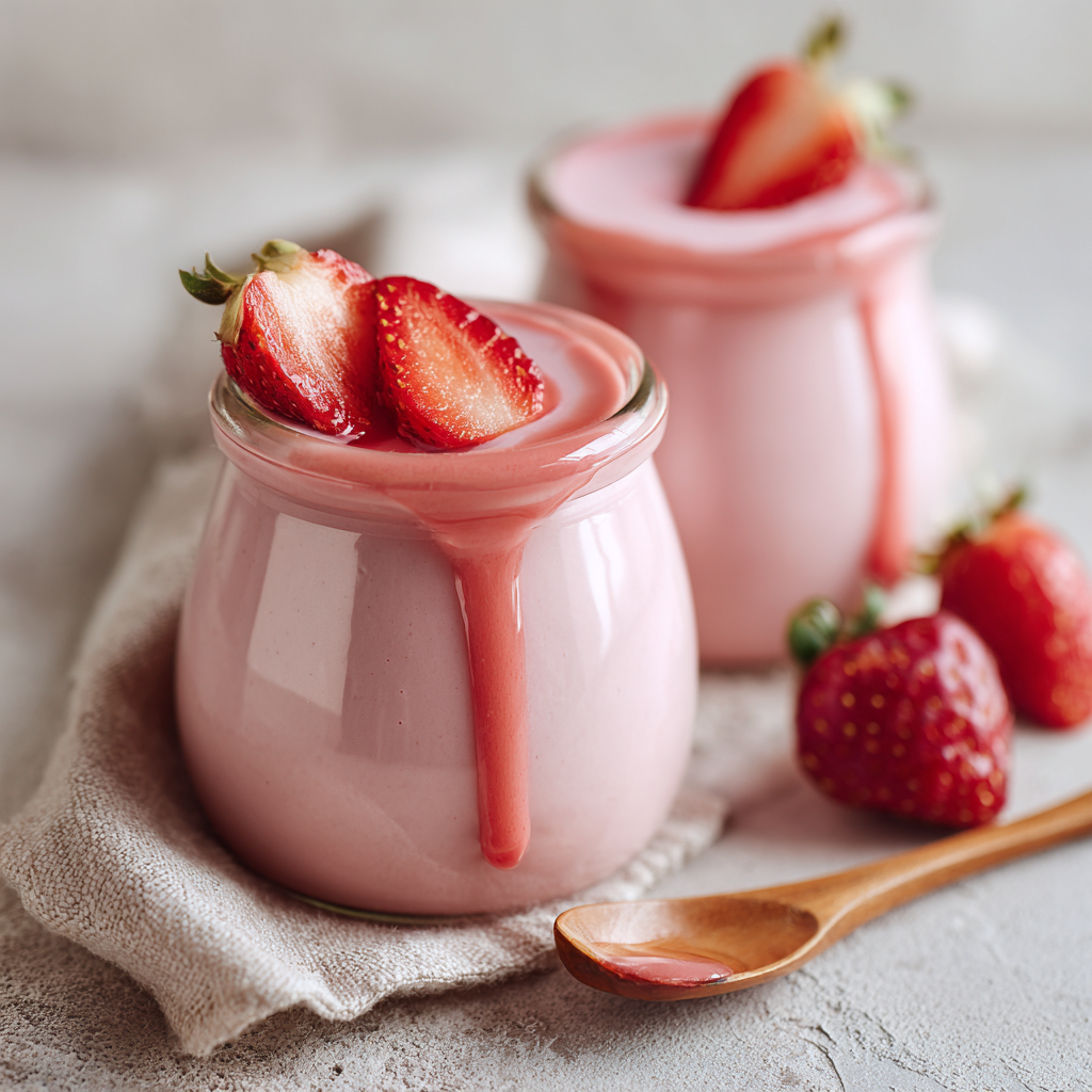 Strawberry Milk Pudding Recipe - Recipe Image