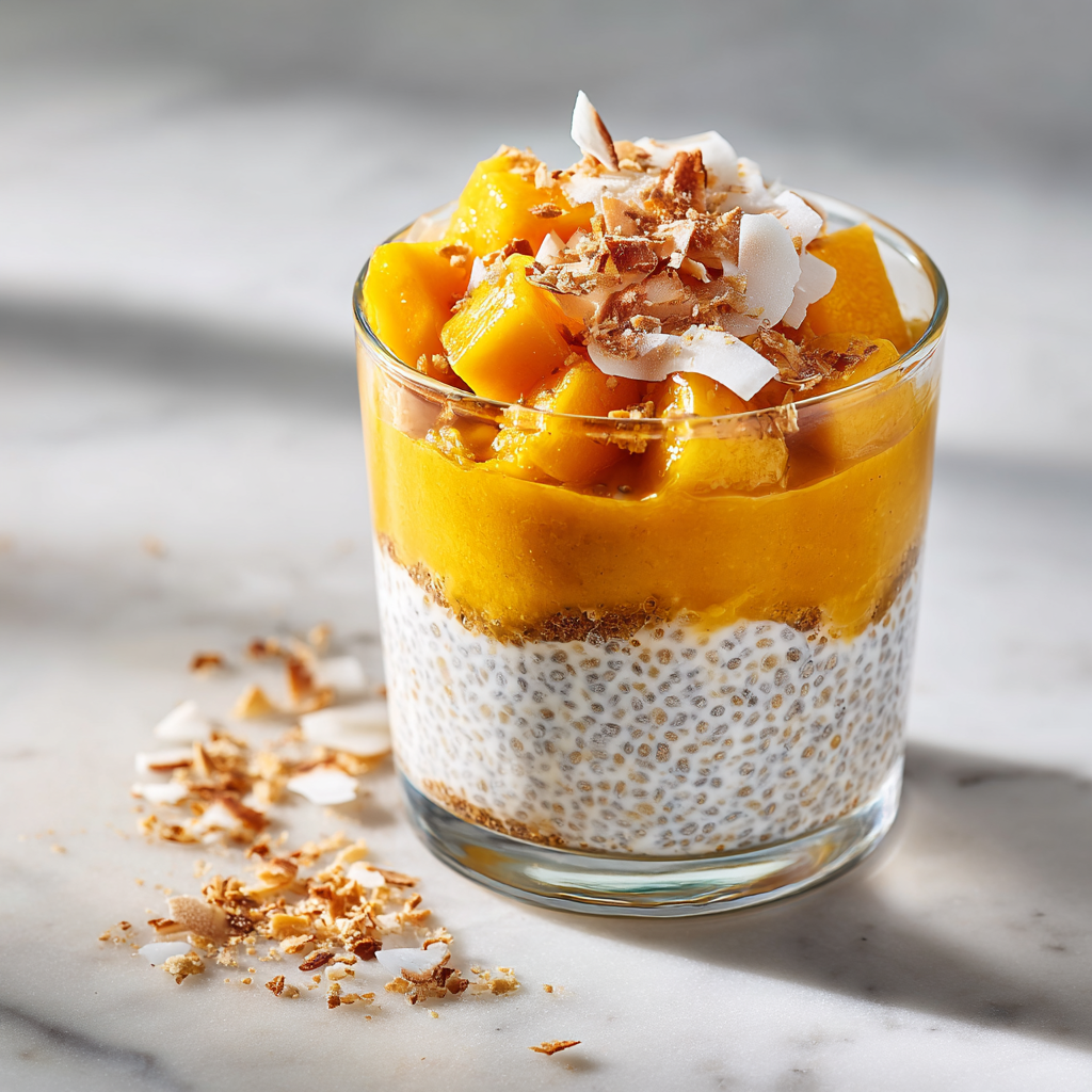 Mango Coconut Chia Pudding Recipe - Recipe Image