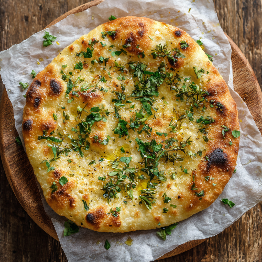 Savory Yogurt & Herb Flatbread Recipe - Recipe Image