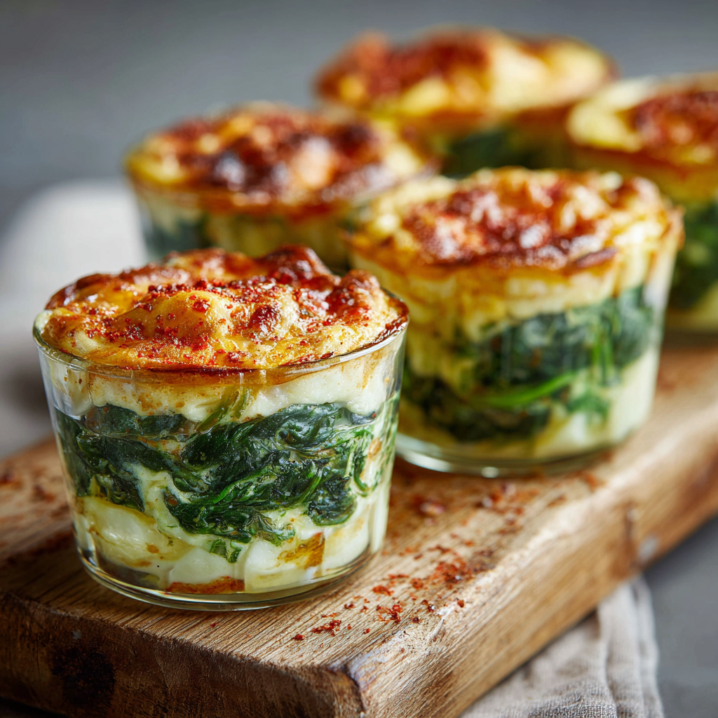 Creamy Spinach & Cheese Savory Cups Recipe 2 Creamy Spinach & Cheese Savory Cups Recipe - Recipe Image
