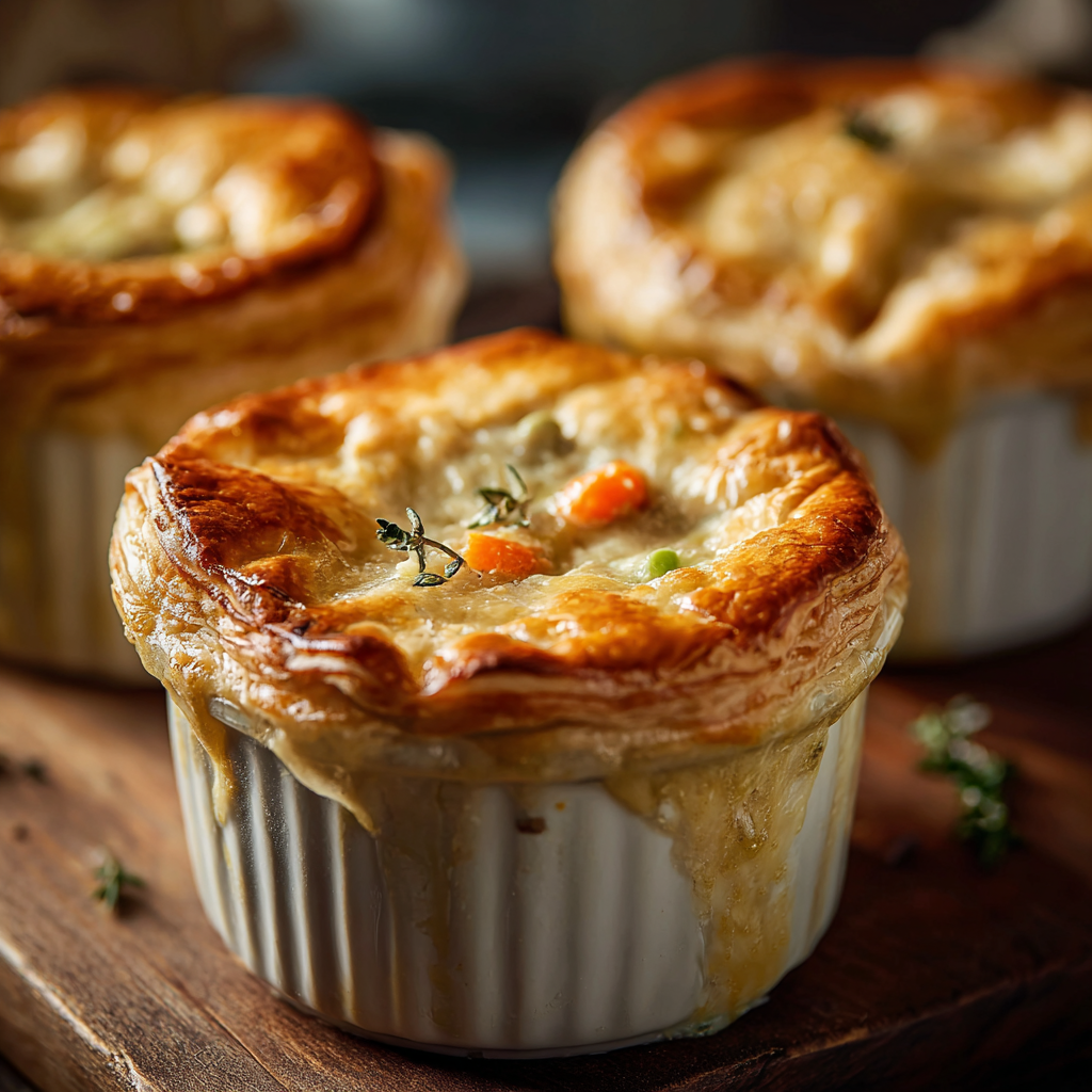 Mini Chicken Pot Pies Recipe 3 Mini Chicken Pot Pies Recipe - Recipe Image